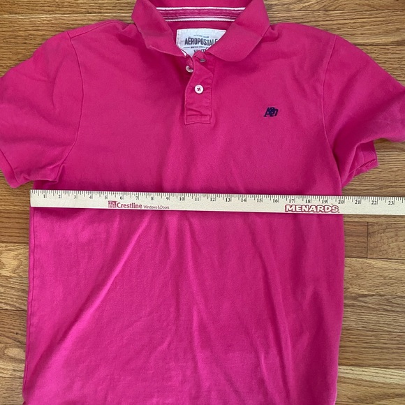 Aeropostale Shirt Men’s XL Pink Polo Top Short Sleeve Collared Button Closure - Picture 6 of 7